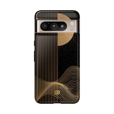 Gold Tough Phone Case for Google Pixel - Gilded Obsidian Dunes