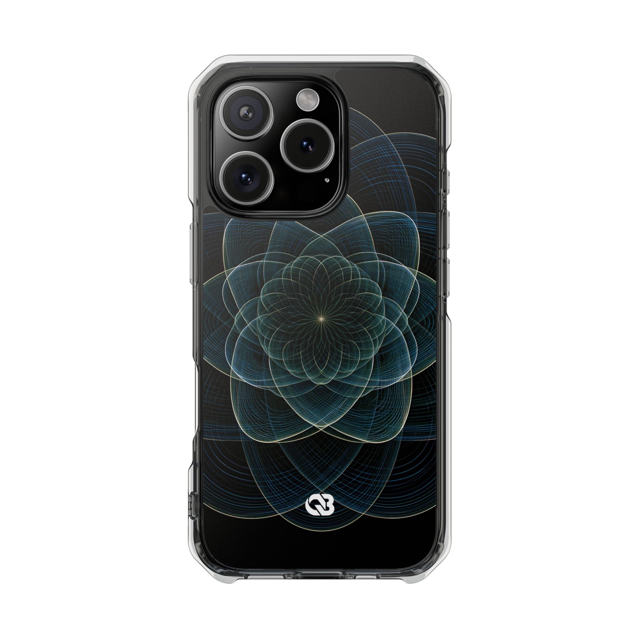 Blue Impact MagSafe Phone Case for iPhone - Celestial Wireframe Bloom