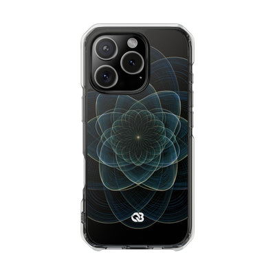 Blue Impact MagSafe Phone Case for iPhone - Celestial Wireframe Bloom