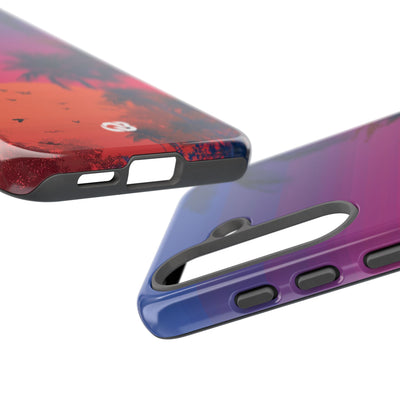 Neon Horizon Palms · Tough Coque de téléphone pour Samsung