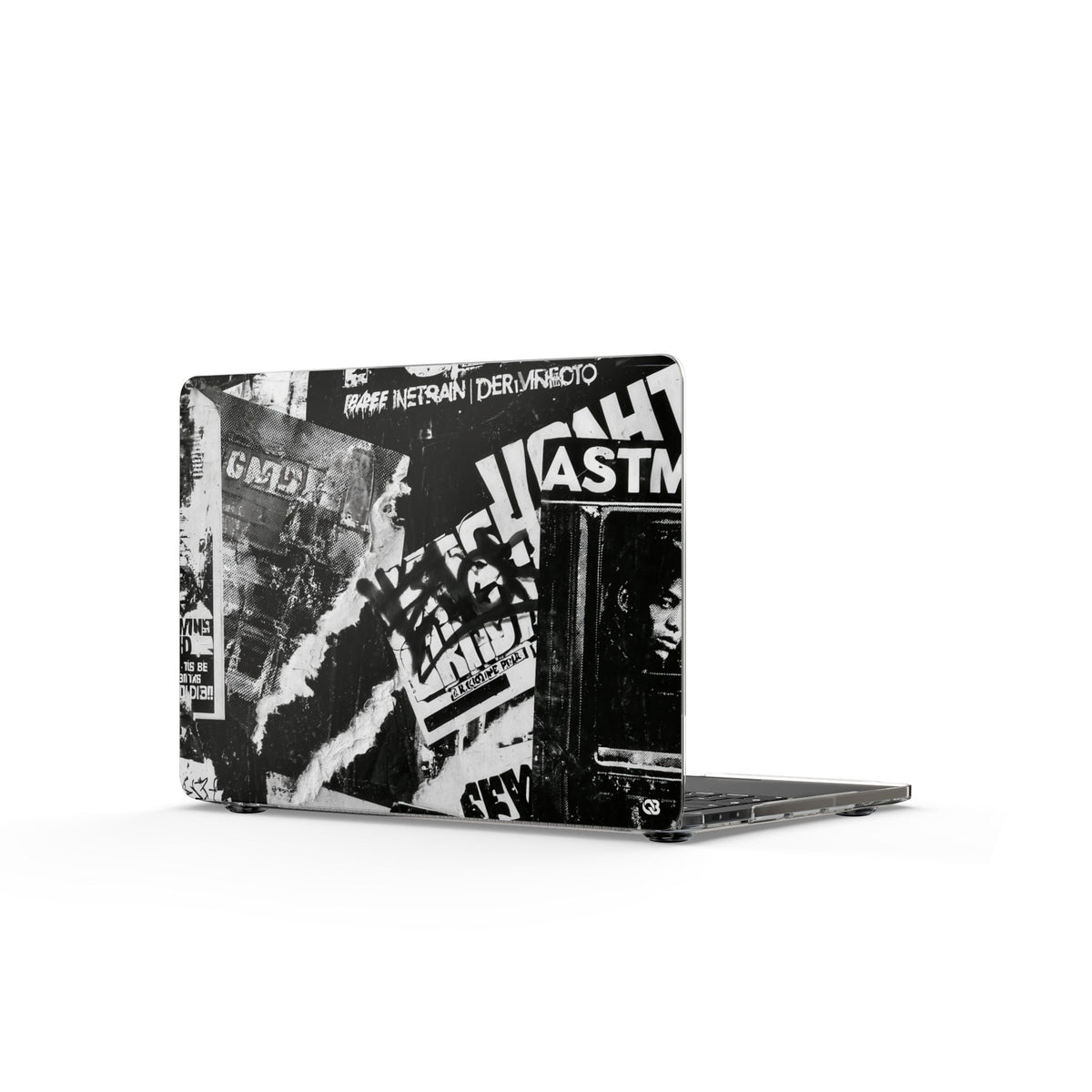 Underground Punk Collage · Clear Hard Case for MacBook · Black