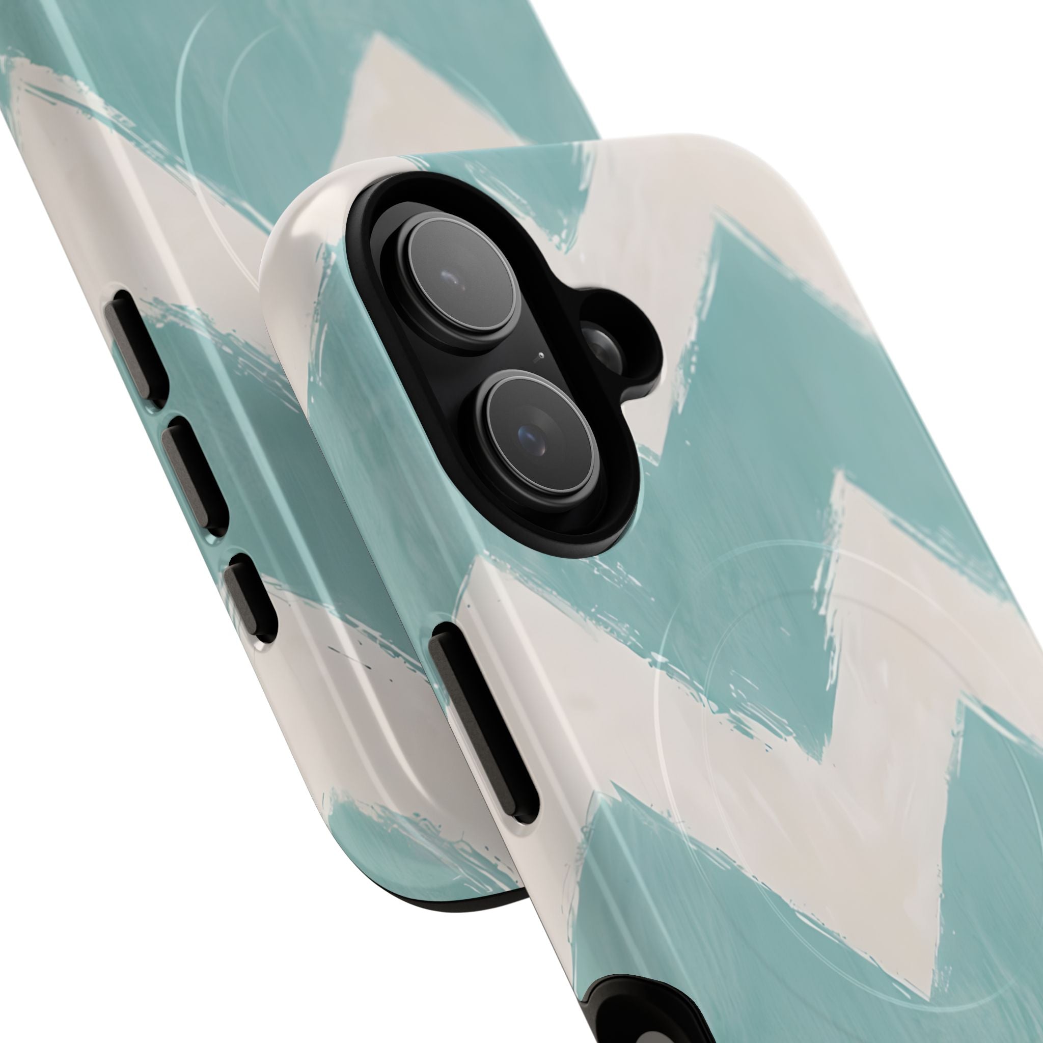 Teal Painted Chevron · Tough+ Phone Case for iPhone · Magsafe