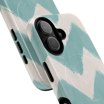 Teal Painted Chevron · Tough+ Phone Case for iPhone · Magsafe