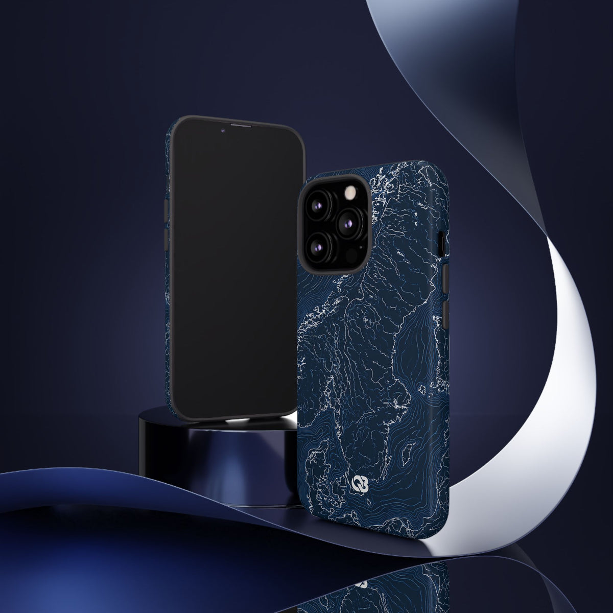 Nordic Contour Chart · Tough Phone Case for iPhone · Blue