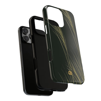 Green Tough Phone Case for iPhone - Midnight Gilded Grass