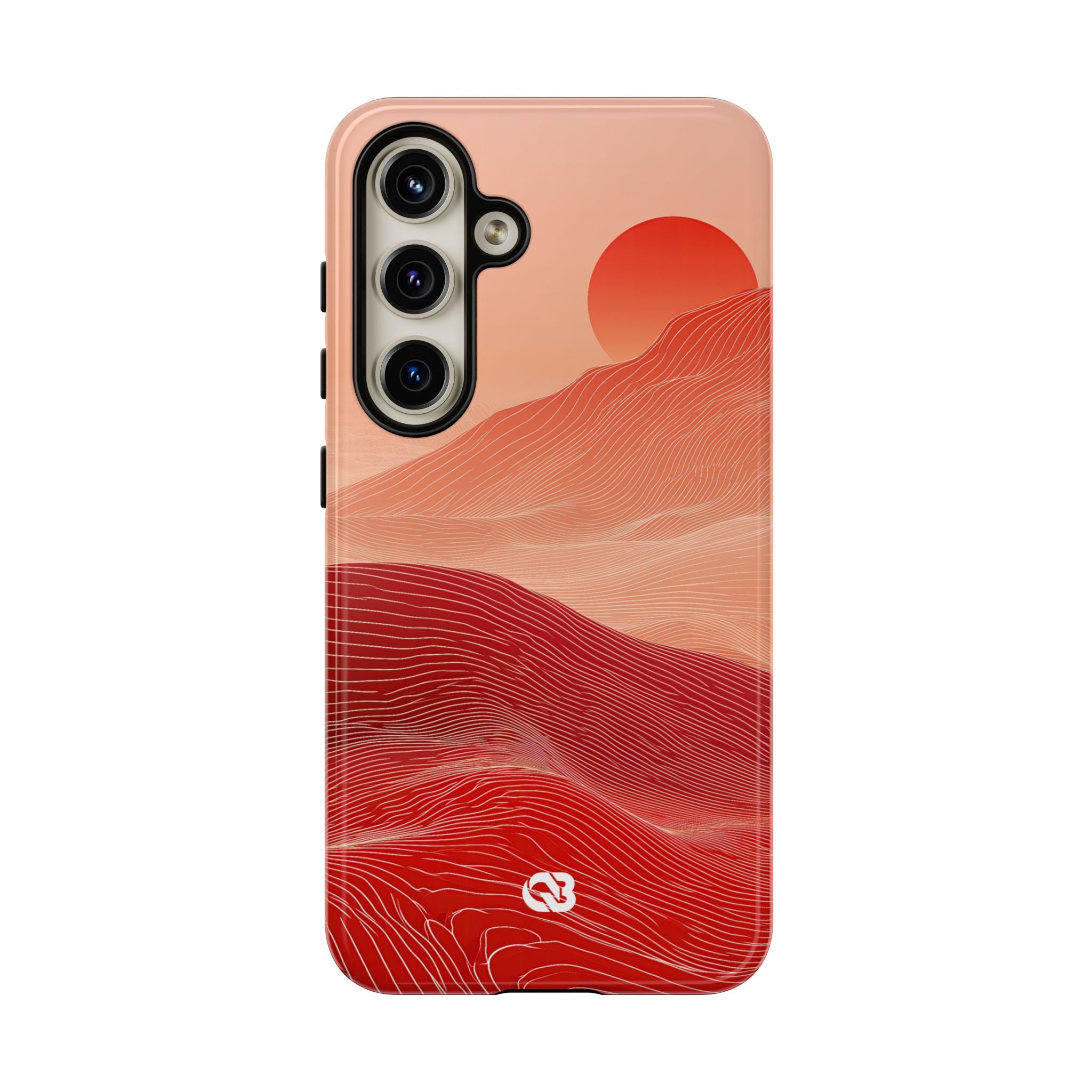Red Tough Phone Case for Samsung - Crimson Ridge Lines