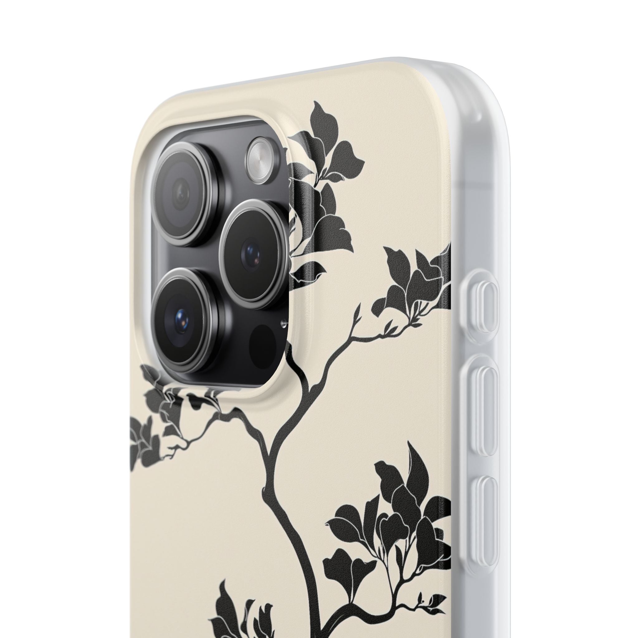 Beige Lite Phone Case for iPhone - Obsidian Bonsai Silhouette
