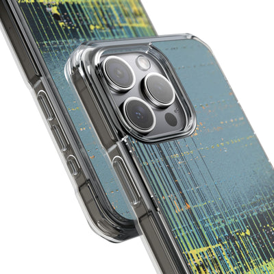 Acid Raster Circuit · Clear Impact Magnetic Phone Case for iPhone · Teal