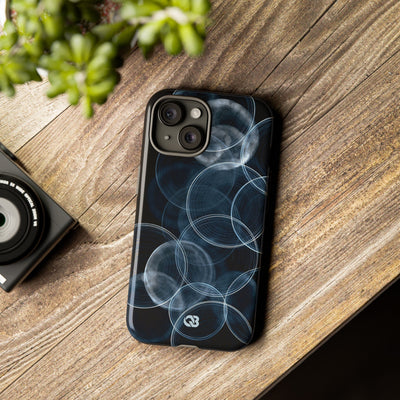 Blue Tough Phone Case for iPhone - Cyan Pulse Ripple
