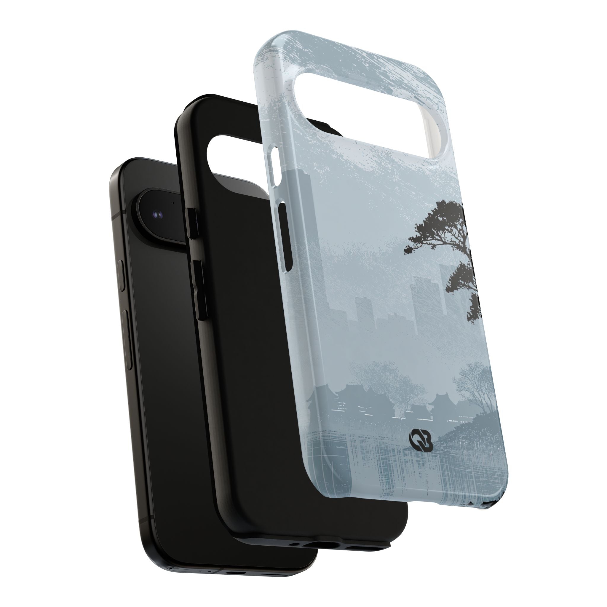 Grey Tough Phone Case for Google Pixel - Steel Slate Zen