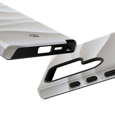 White Tough Phone Case for Samsung - Arctic Flow Ridges