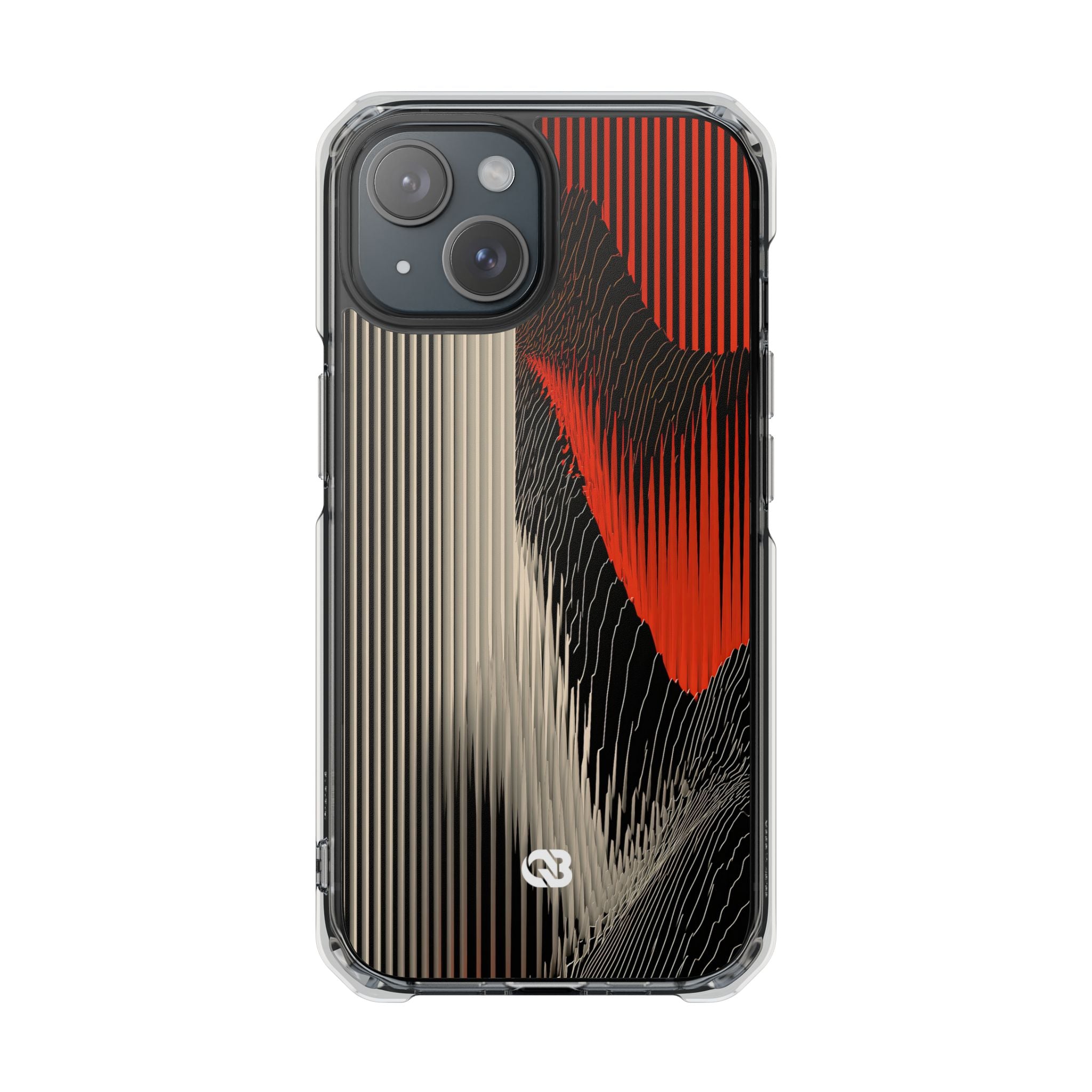 Red Impact MagSafe Phone Case for iPhone - Crimson Pulse Topo