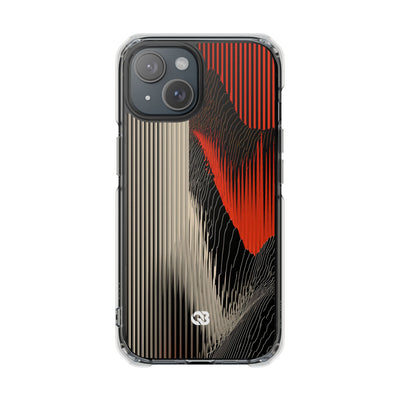Red Impact MagSafe Phone Case for iPhone - Crimson Pulse Topo