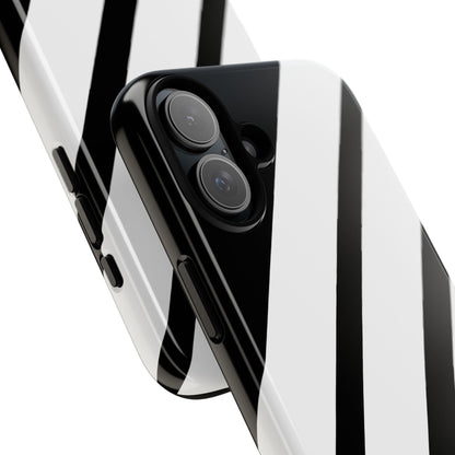 Diagonal Stripes Contrast iPhone 16 Plus Case - Tough