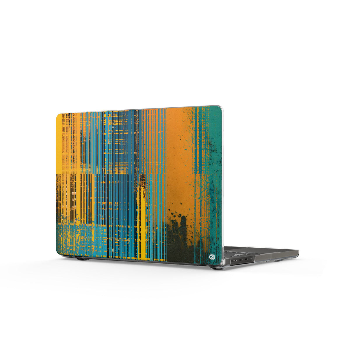 Cyber Glitch Stream · Clear Hard Case for MacBook · Teal