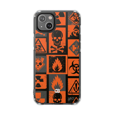 Urban Hazard · Clear Impact Magnetic Phone Case for iPhone · Orange