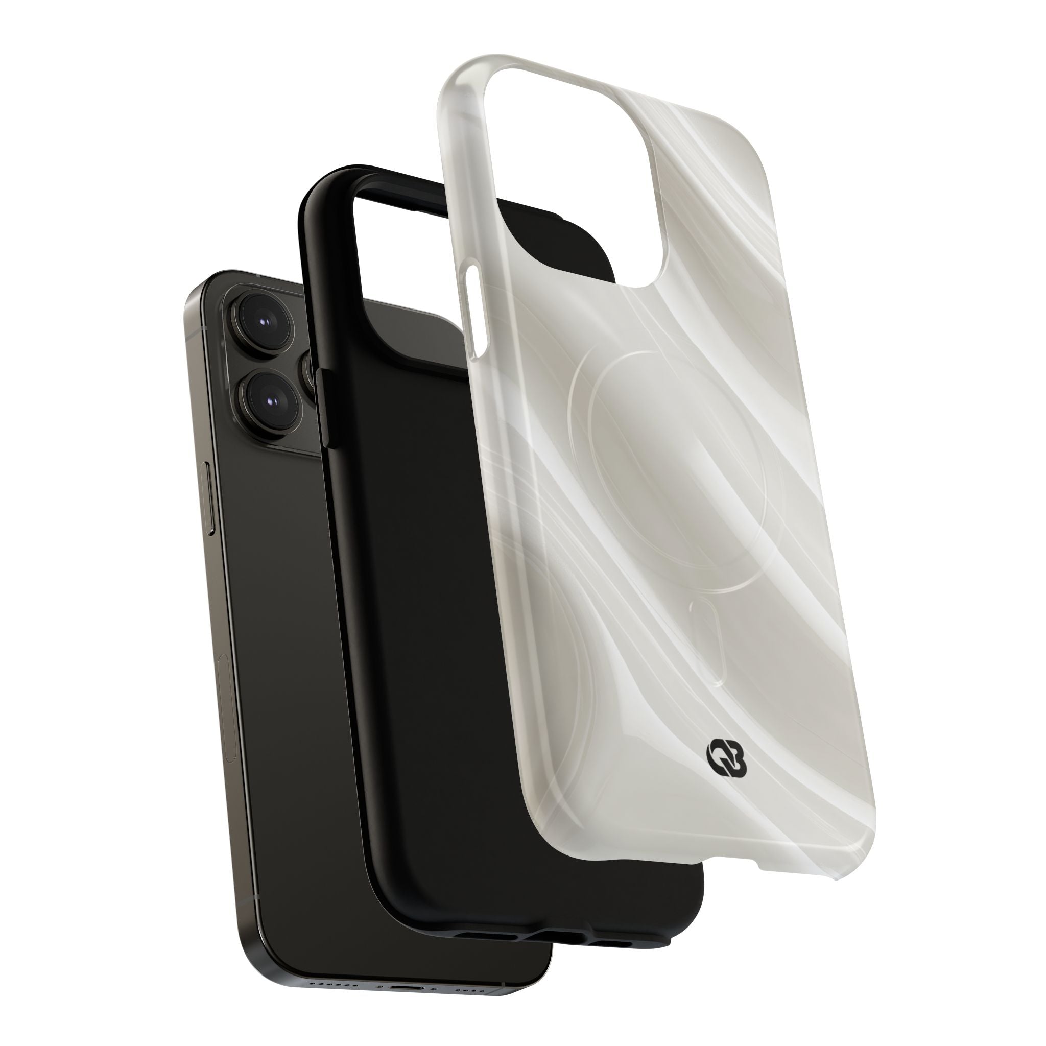 White Tough 2.0 Magsafe Phone Case for iPhone - Polished Ivory Wave