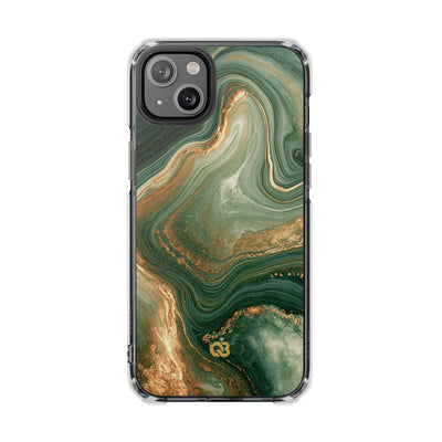 Jade Suminagashi · Clear Impact Magnetic Phone Case for iPhone · Green