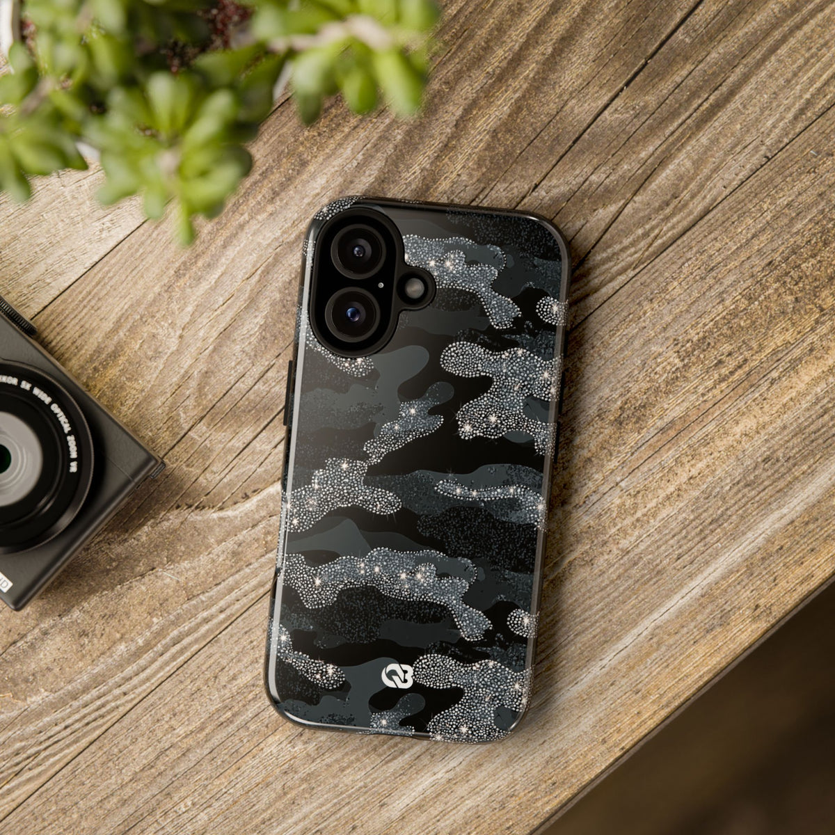 Glitter Shadow Camo · Tough Phone Case for iPhone · Black