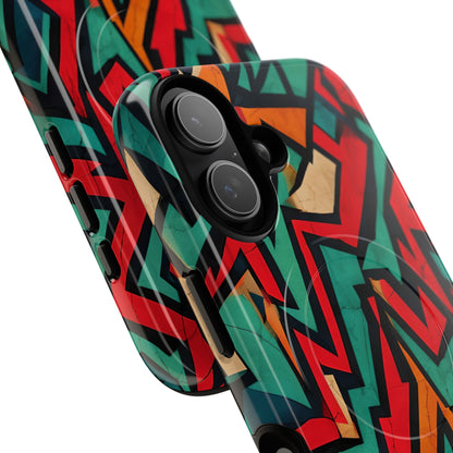 Crimson Zigzag iPhone 17 Case - Tough+ - CASE•BOB