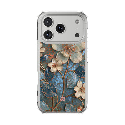 Gilded Blossom Reverie · Clear Impact Magnetic Phone Case for iPhone · Teal