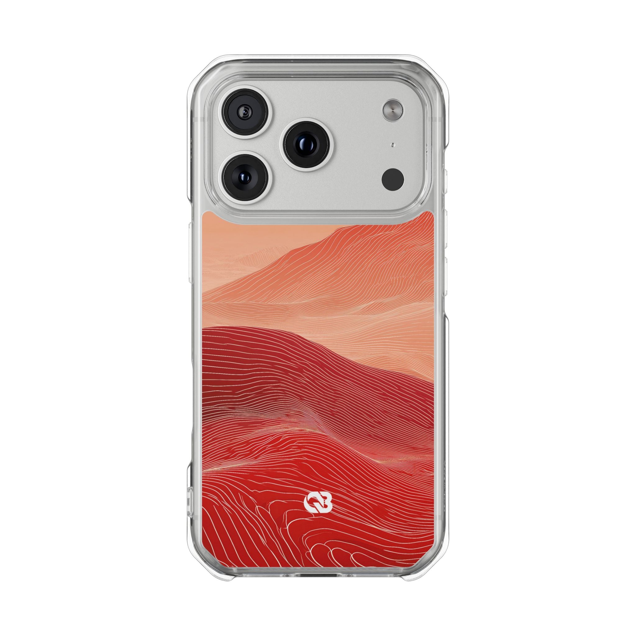 Red Impact MagSafe Phone Case for iPhone - Crimson Ridge Lines