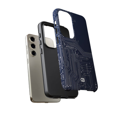 Blue Tough Phone Case for Samsung - Cobalt Data Stream