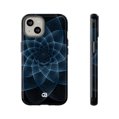 Blue Tough Phone Case for iPhone - Cobalt Geometric Bloom