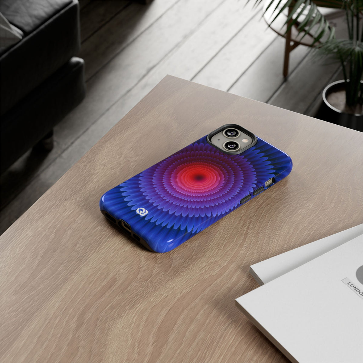 Radial Spectrum Bloom · Tough Phone Case for iPhone · Blue