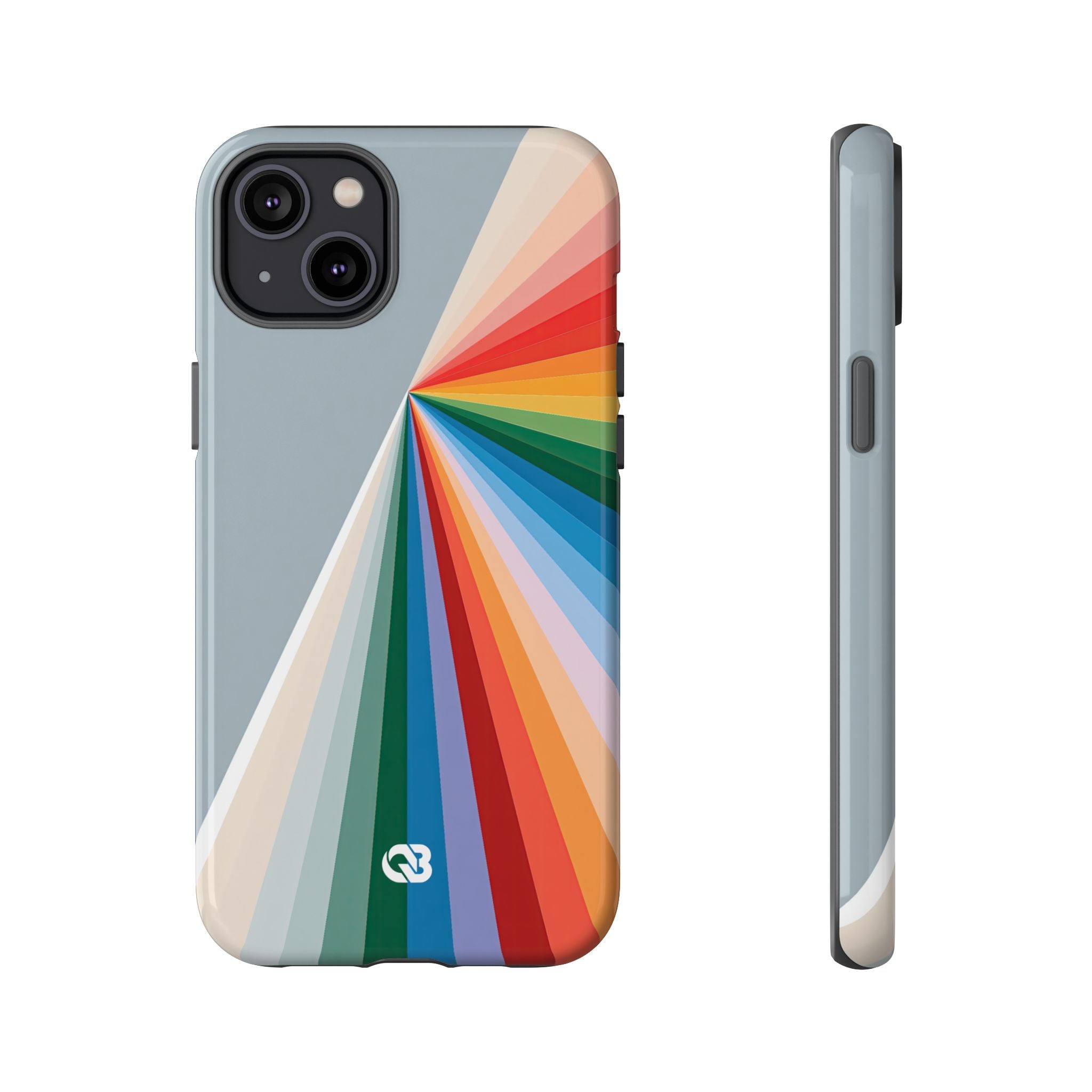 Grey Tough Phone Case for iPhone - Slate Prism Burst