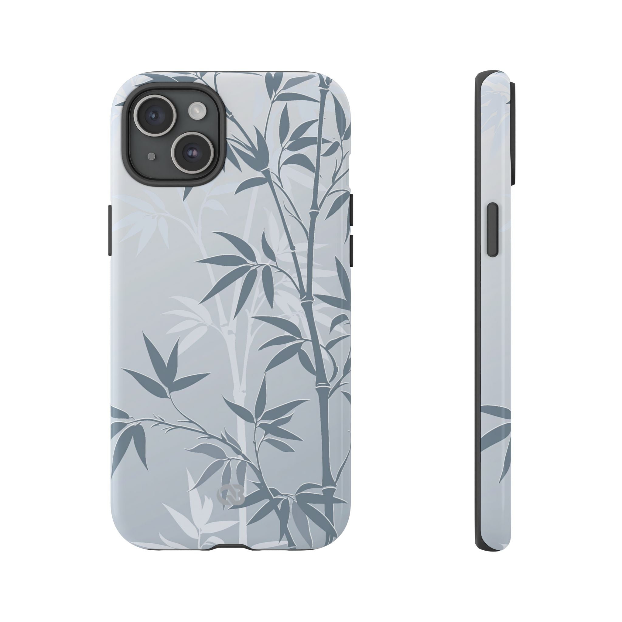 Blue Tough Phone Case for iPhone - Slate Bamboo Shadow