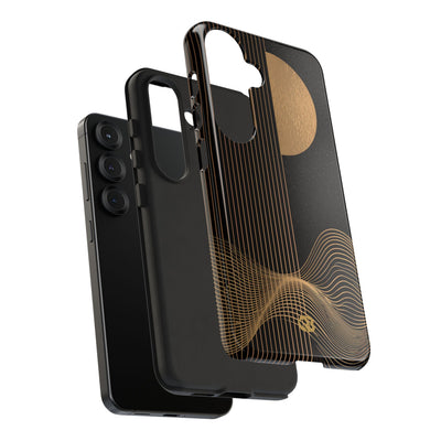 Gold Tough Phone Case for Samsung - Gilded Obsidian Dunes