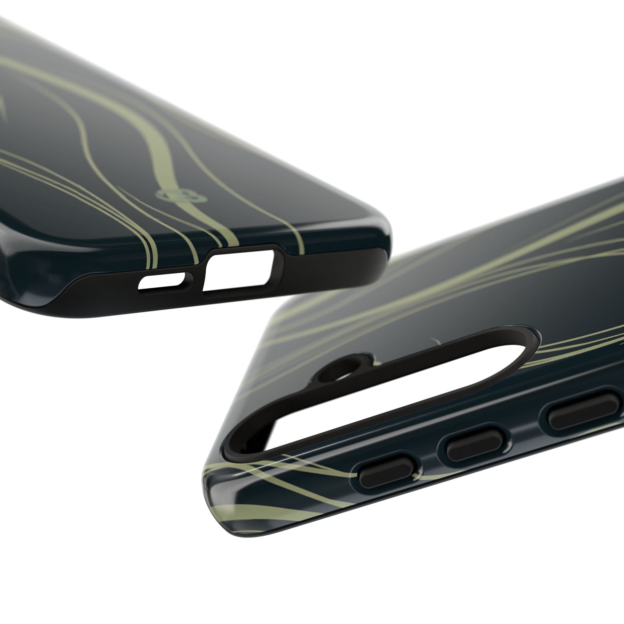Green Tough Phone Case for Samsung - Obsidian Sage Flow