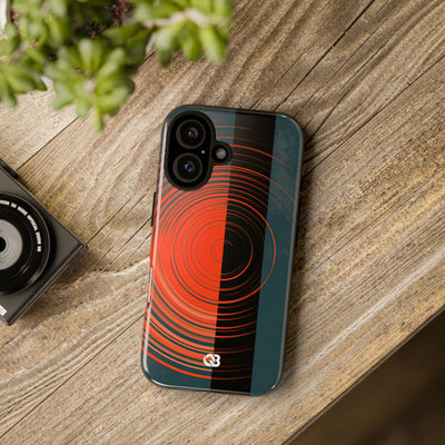 Teal Tough Phone Case for iPhone - Burnt Slate Radial