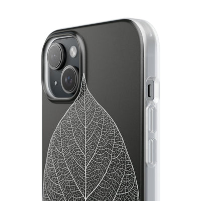 Black Lite Phone Case for iPhone - Bleached Leaf Lattice