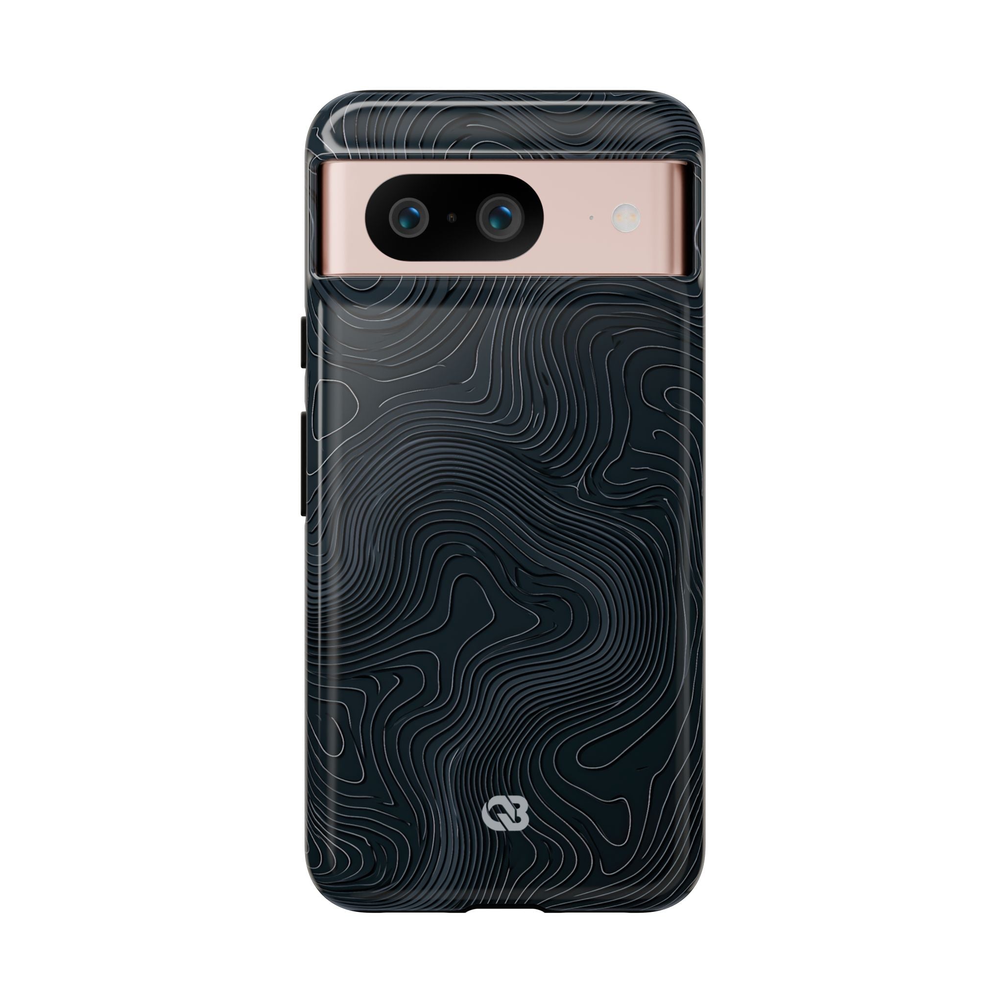 Black Tough Phone Case for Google Pixel - Obsidian Ridge Topo