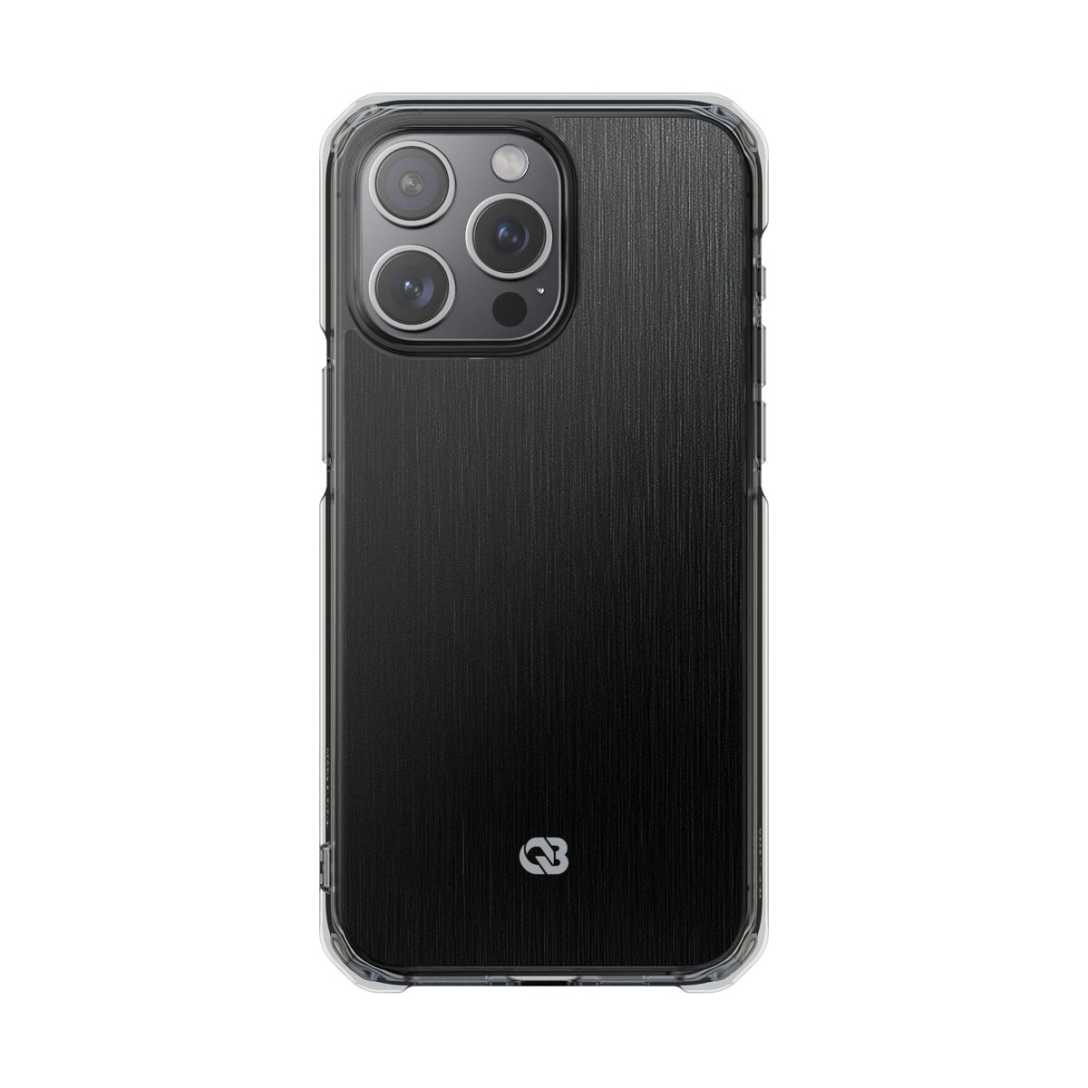 Obsidian Brushed Steel · Clear Impact Magnetic Phone Case for iPhone ·  Black