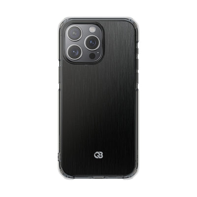 Obsidian Brushed Steel · Clear Impact Magnetic Phone Case for iPhone ·  Black