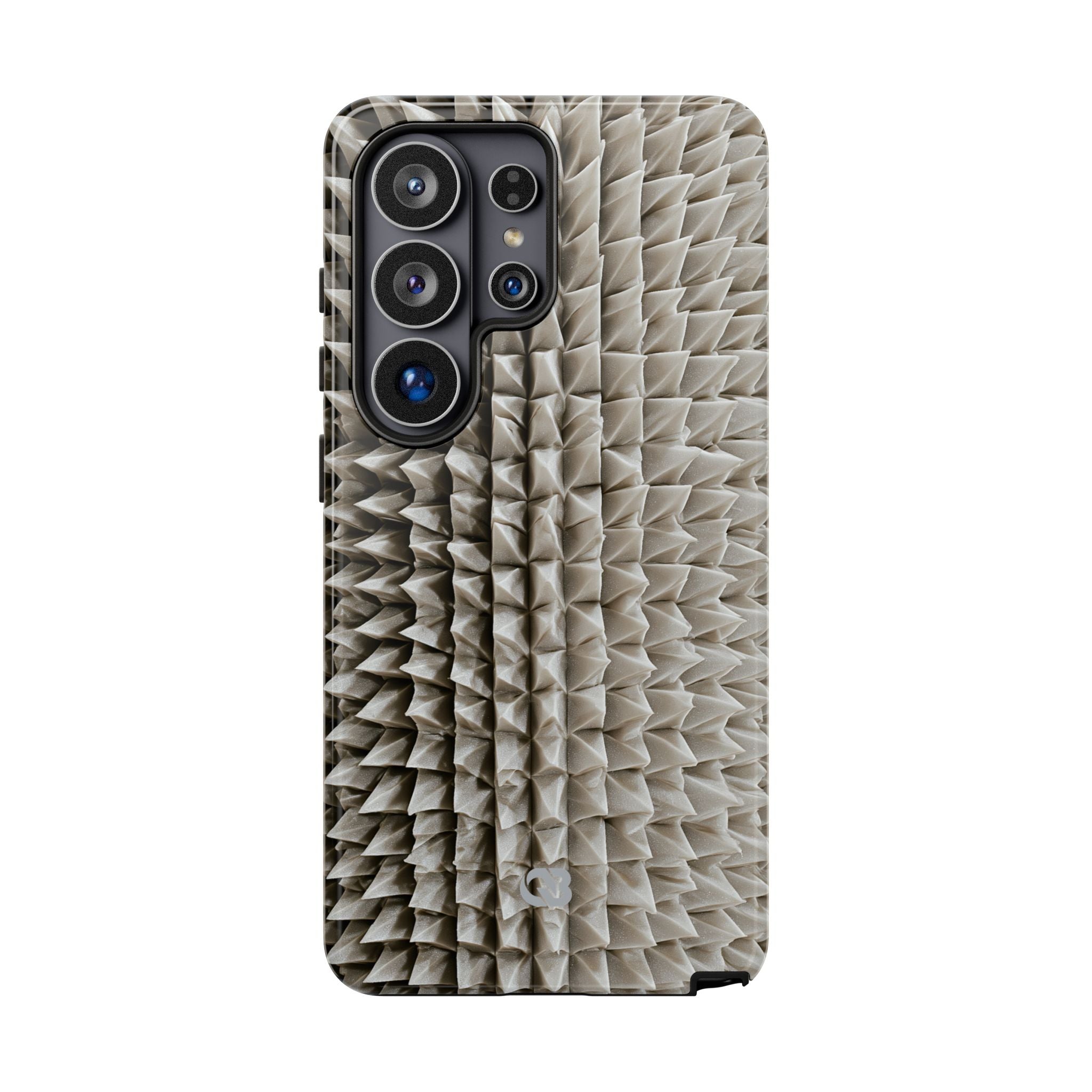 Beige Tough Phone Case for Samsung - Bone Spiked Grid