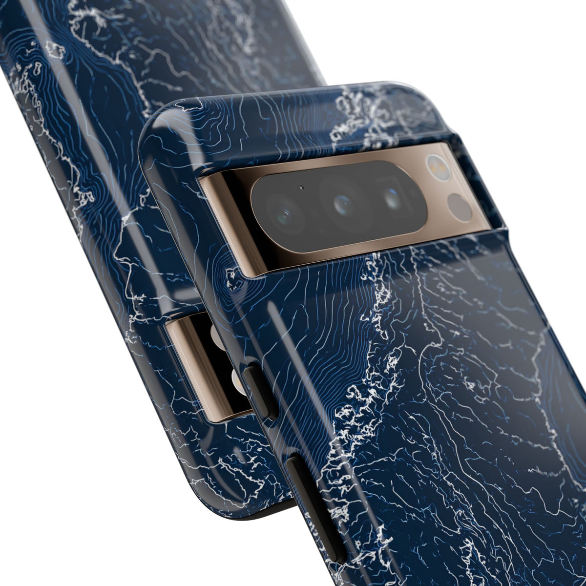 Nordic Contour Chart · Tough Phone Case for Pixel ·  Blue