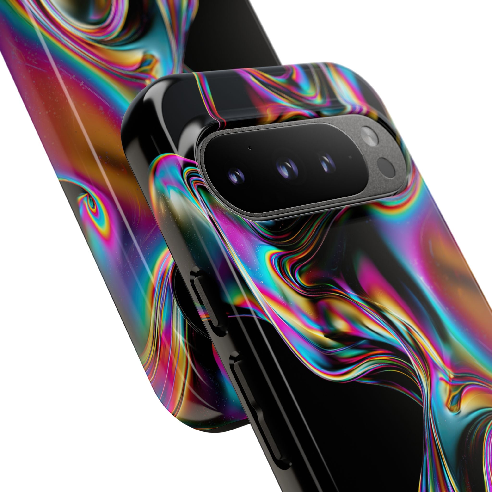 Purple Tough Phone Case for Google Pixel - Liquid Neon Chrome