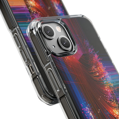 Black Impact MagSafe Phone Case for iPhone - Cyber Optic Streak