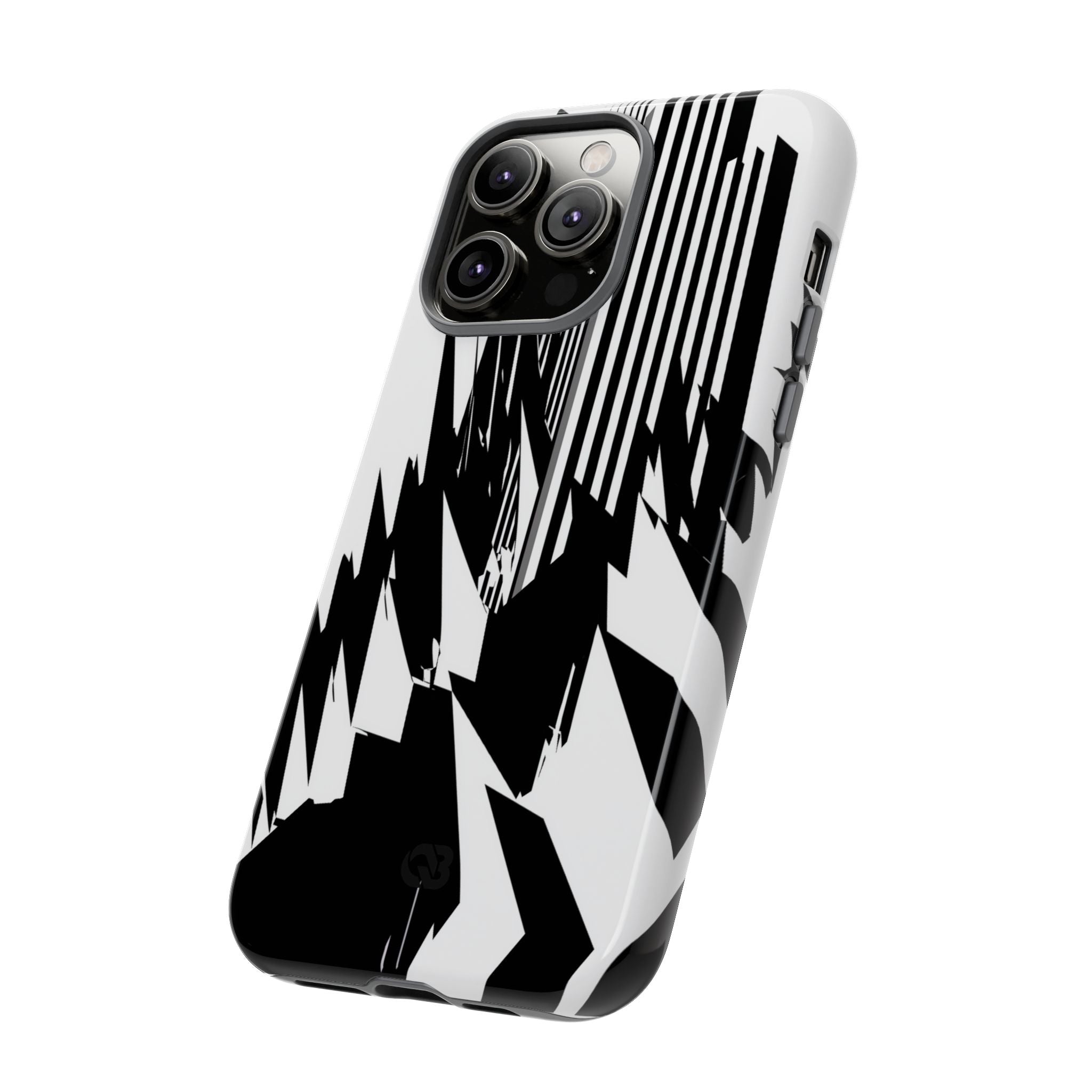White Tough Phone Case for iPhone - Shattered Vector Spire