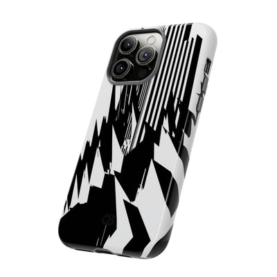White Tough Phone Case for iPhone - Shattered Vector Spire