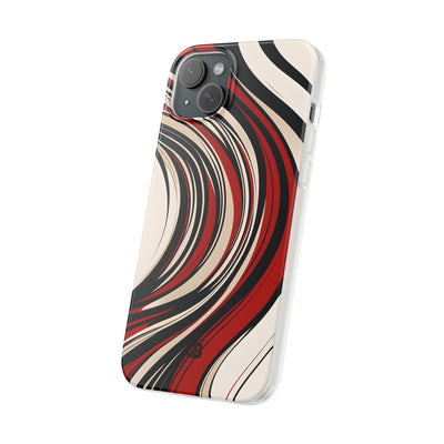 Crimson Flow Waves · Soft Phone Case for iPhone