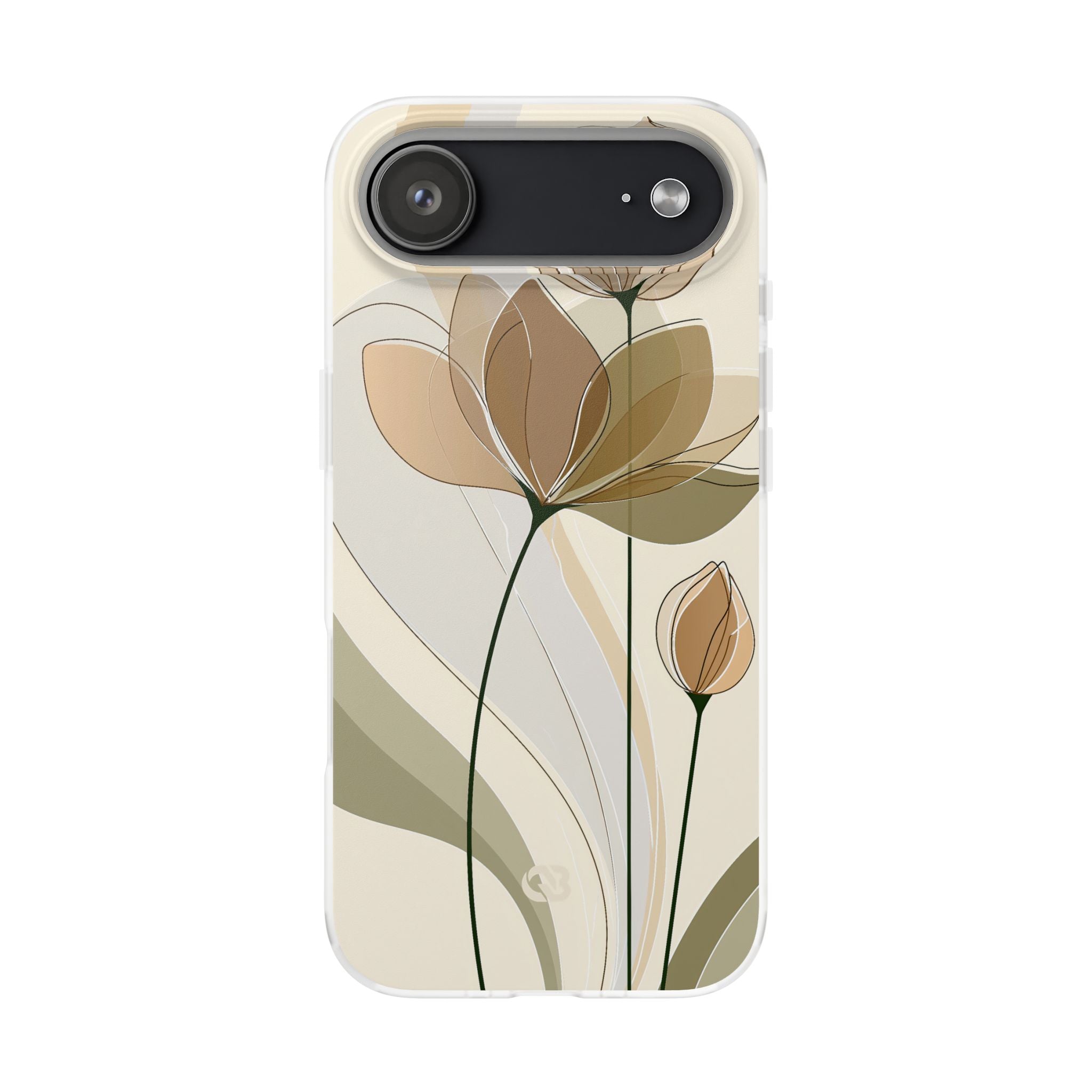 Beige Lite Phone Case for iPhone - Muted Ochre Petals