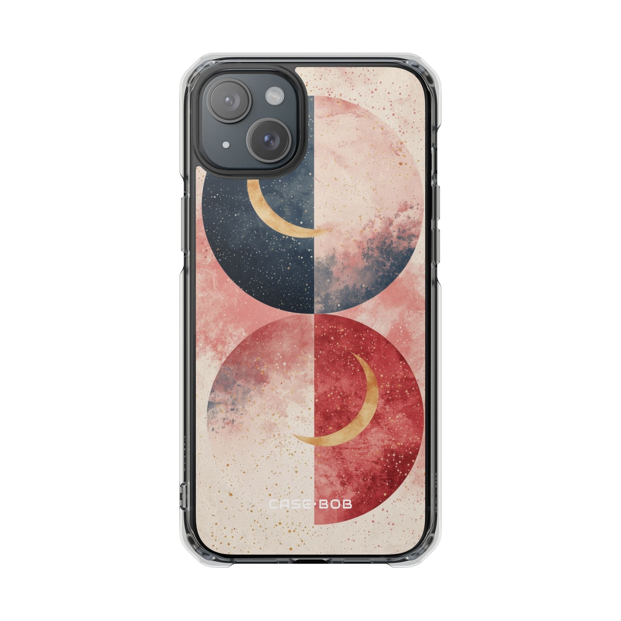 Golden Crescent Circles iPhone 15 Plus Cover - Impact