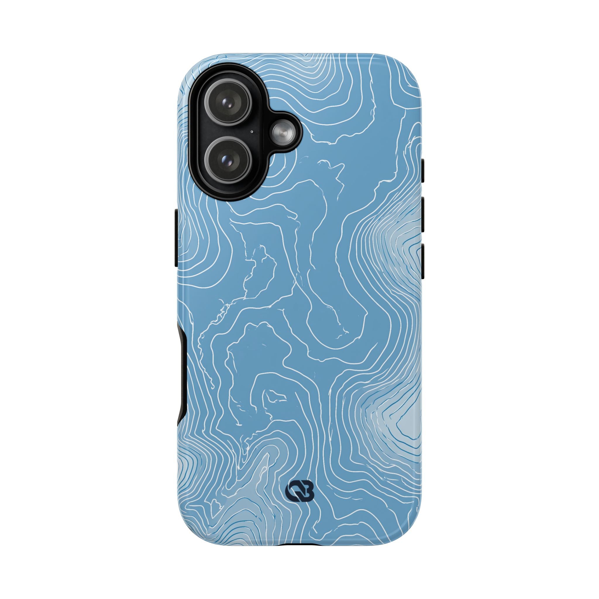Blue Tough Phone Case for iPhone - Glacial Ridge Topo