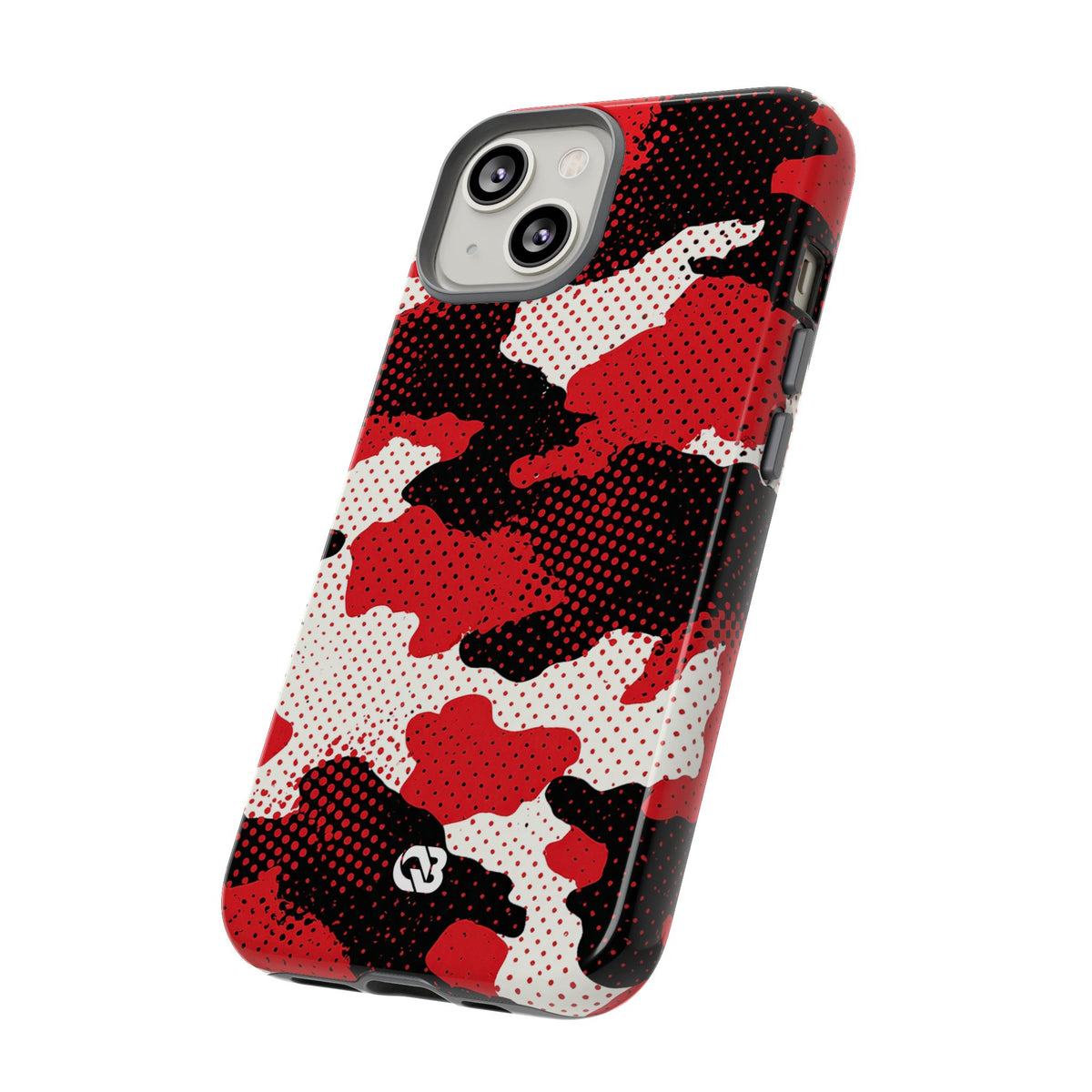 Crimson Halftone Camo · Tough Phone Case for iPhone · Red