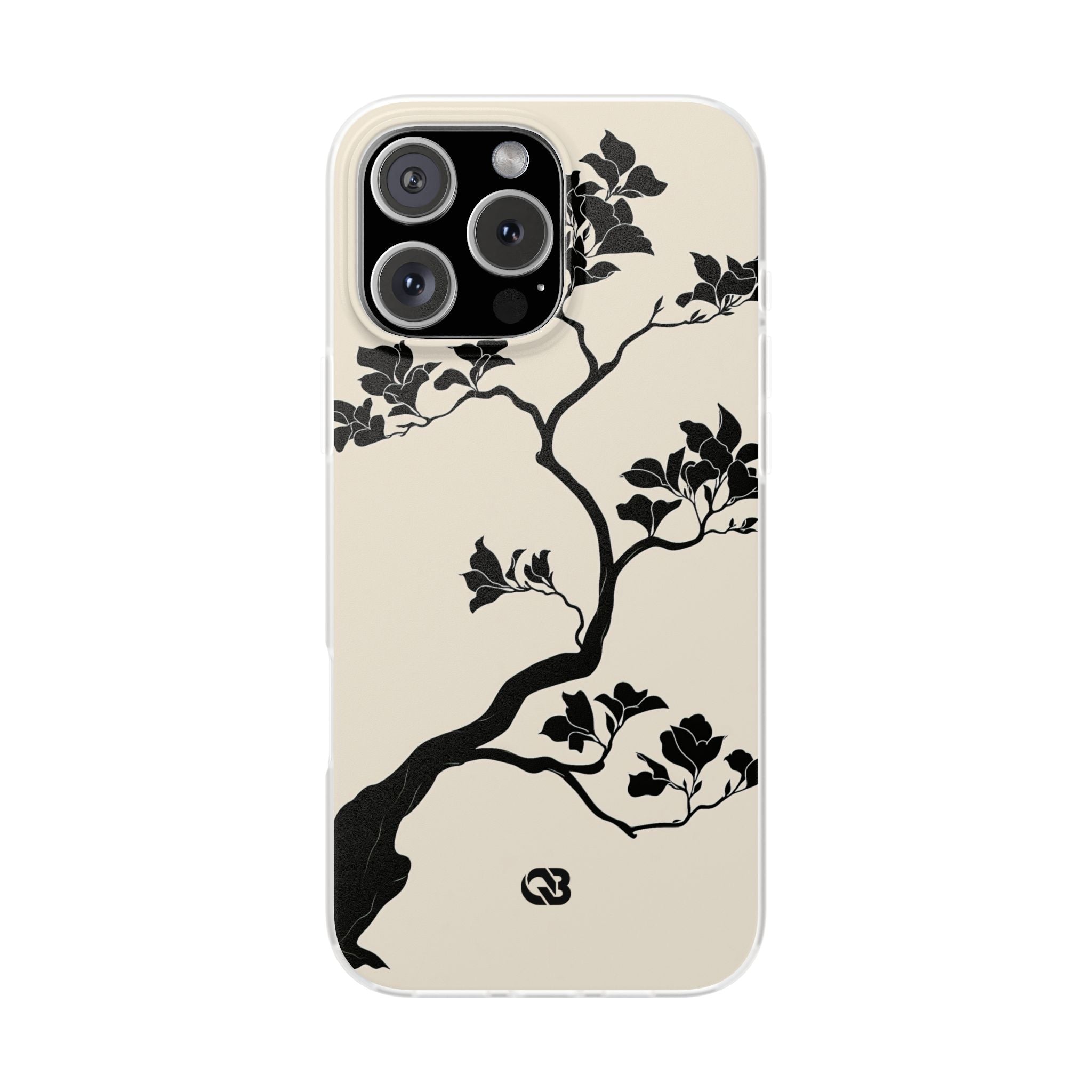 Beige Lite Phone Case for iPhone - Obsidian Bonsai Silhouette